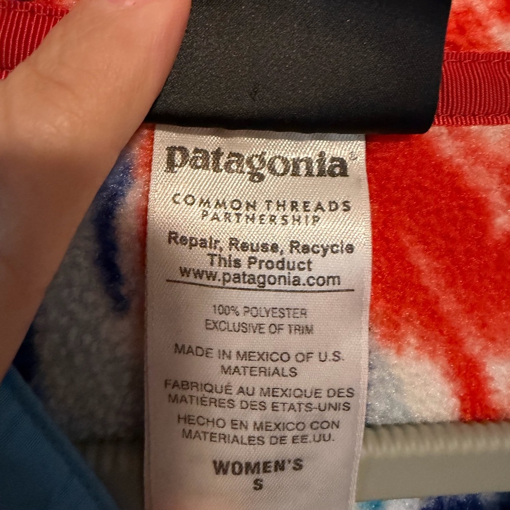 Patagonia Floral‎ Snap T Synchilla Pullover Sweater Size Small Women’s - Picture 5 of 6